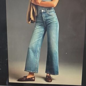 Re/Done Wide-Leg Mid-Blue High-Rise Jeans